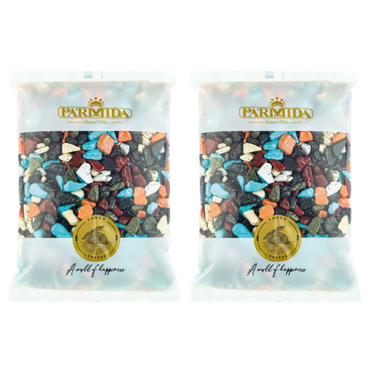 Parmida Choco Stones - Milk Colourful Stones - 1kg Bag, Family