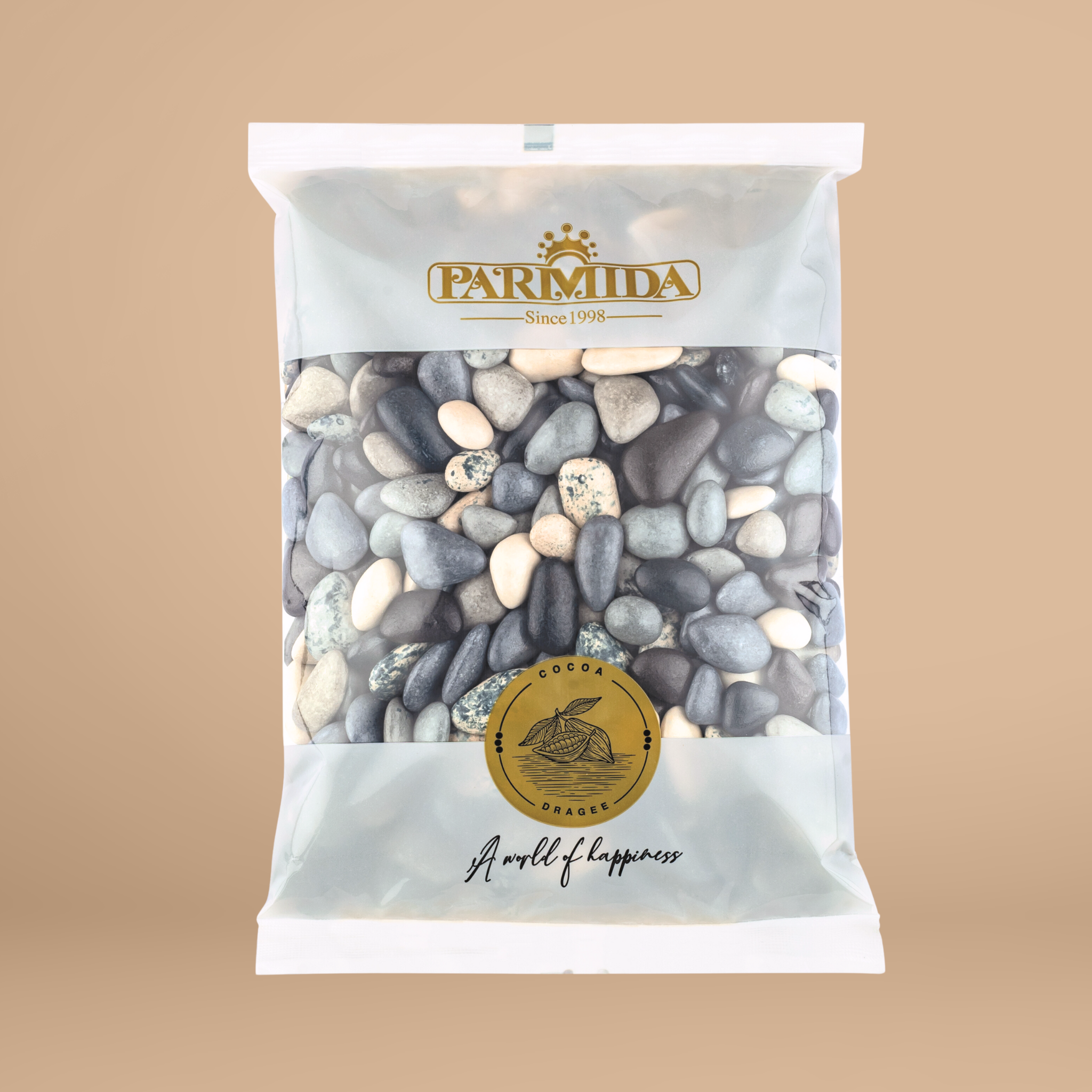 Parmida River Stones - Milk Chocolate Rocks - Sugar Coated Dragee - 1kg Bag, Family