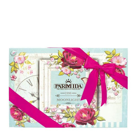 Parmida Moonlight Gift Box  (Assorted Chocolate Collection)  flavours: coffee, milk, white, cocoa & Dark chocolate