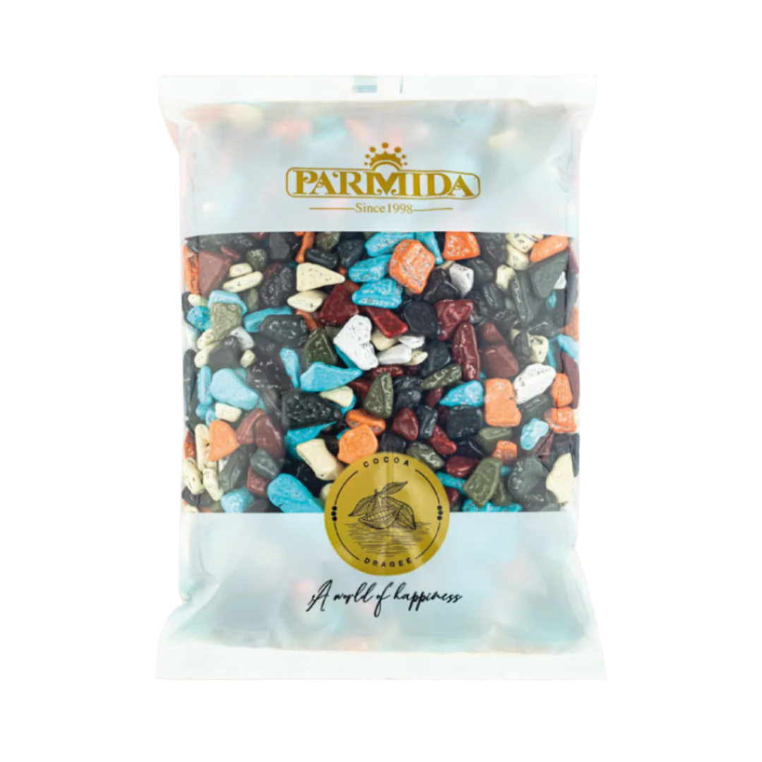 Parmida Choco Stones - Milk Colourful Stones - 1kg Bag, Family