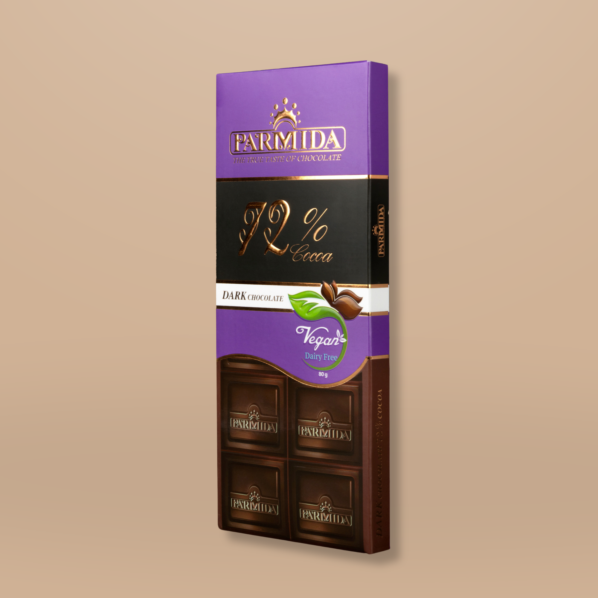 Parmida 72% Cocoa Dark Chocolate Bars - 80g, Multi